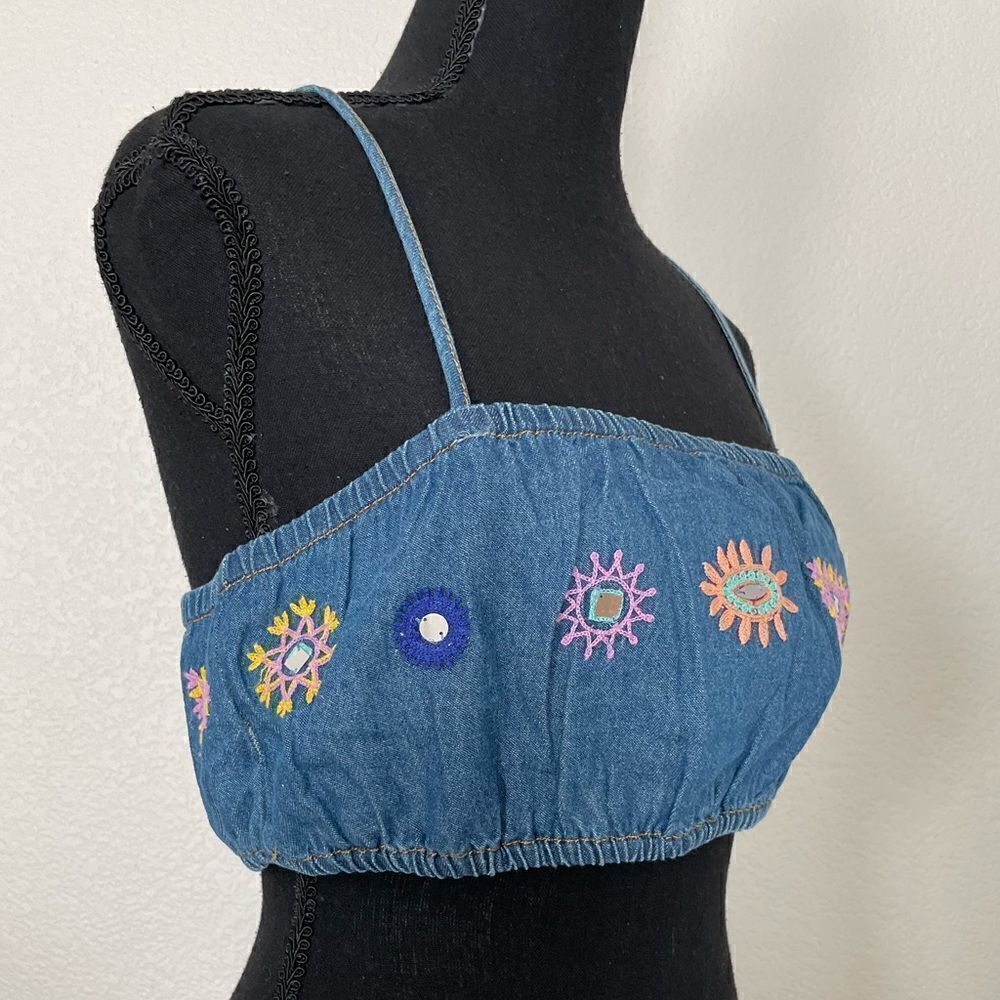NWT Zara Embroidered Crop Top - Picture 5 of 11